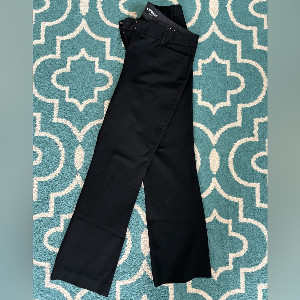 EXPRESS - Columnist Black Mid Rise Boot Cut Slacks - Picture 4 of 4